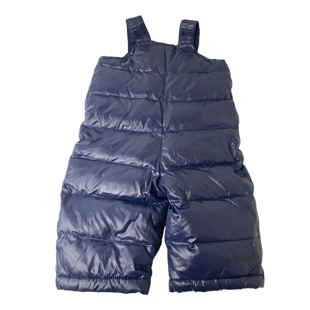 Ralph Lauren Infant Boys 3M Navy Blue Quilted Puffer Down Snowsuit‎ Overalls